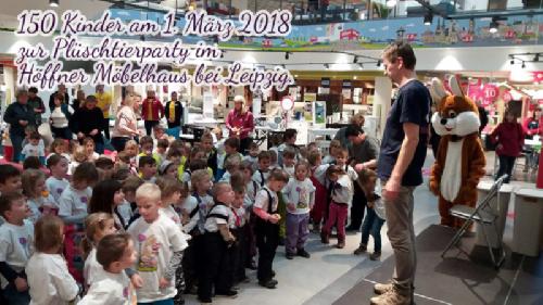 150 Kindergartenkinder wurden eingeladen und kamen auch am 1.3.2018 zur 2stündigen Plüschtierparty.